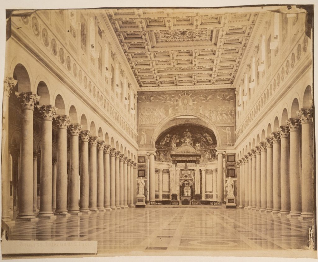 TIRAGE Albumine	Italie	Basilique St Paul Rome vatican	22X27cm	1880
