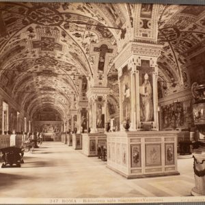 TIRAGE PHOTO ALBUMINE 1880 Italie 20X25cm Rome Vatican Bibliothèque