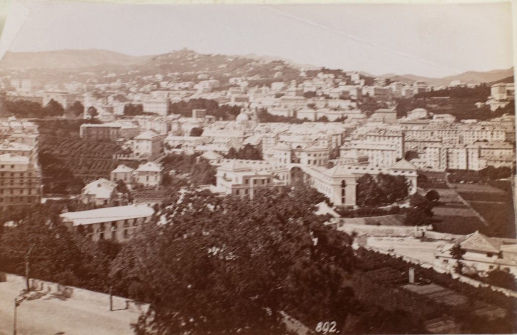 TIRAGE PHOTO	ALBUMINE 1880	ITALIE GENES 9X14cm