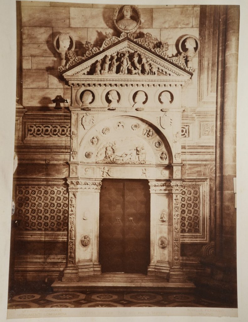 PHOTO Albumine Italie Chartreuse de Pavie Porte 18X24cm 1880 Achille Ferrario