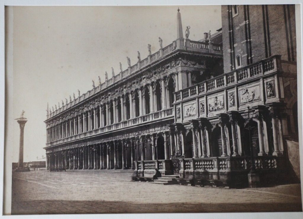 PHOTO 1870 ITALIE VENISE PLACE ST MARC Palais Royal	albumine 27x36CM