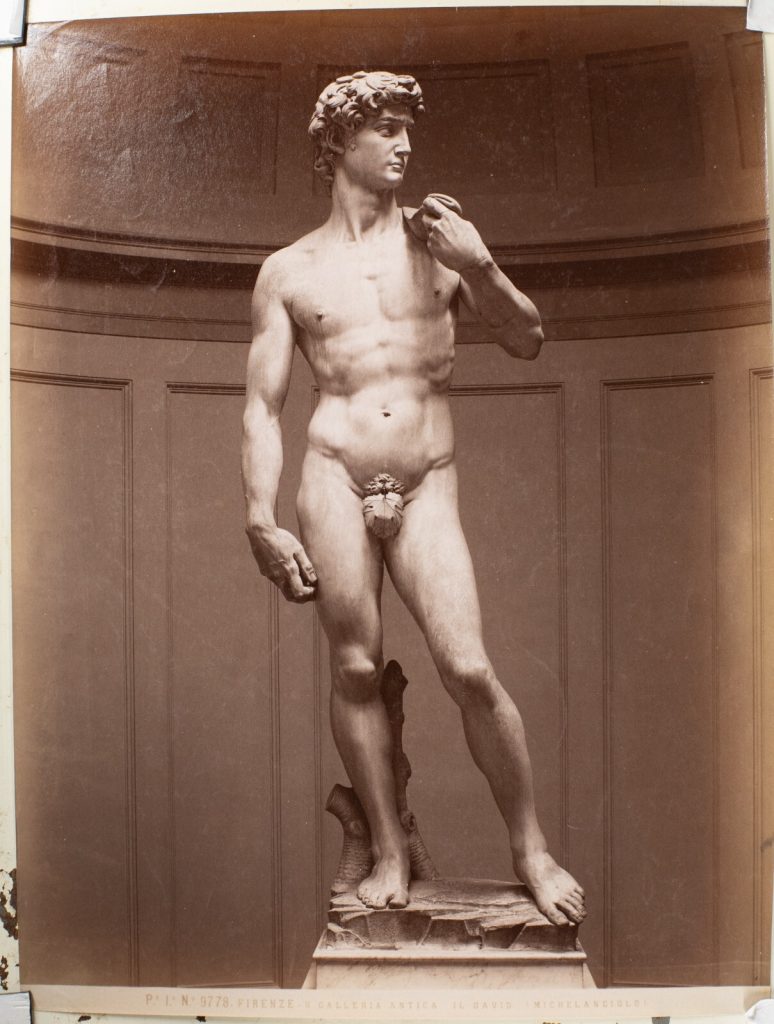 TIRAGE PHOTO ALBUMINE 1880 ITALIE 19X24cm FLORENCE DAVID MICHEL ANGE