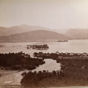 TIRAGE PHOTO ALBUMINE 1880 ITALIE 19X24cm ISOLA BORROMÉE