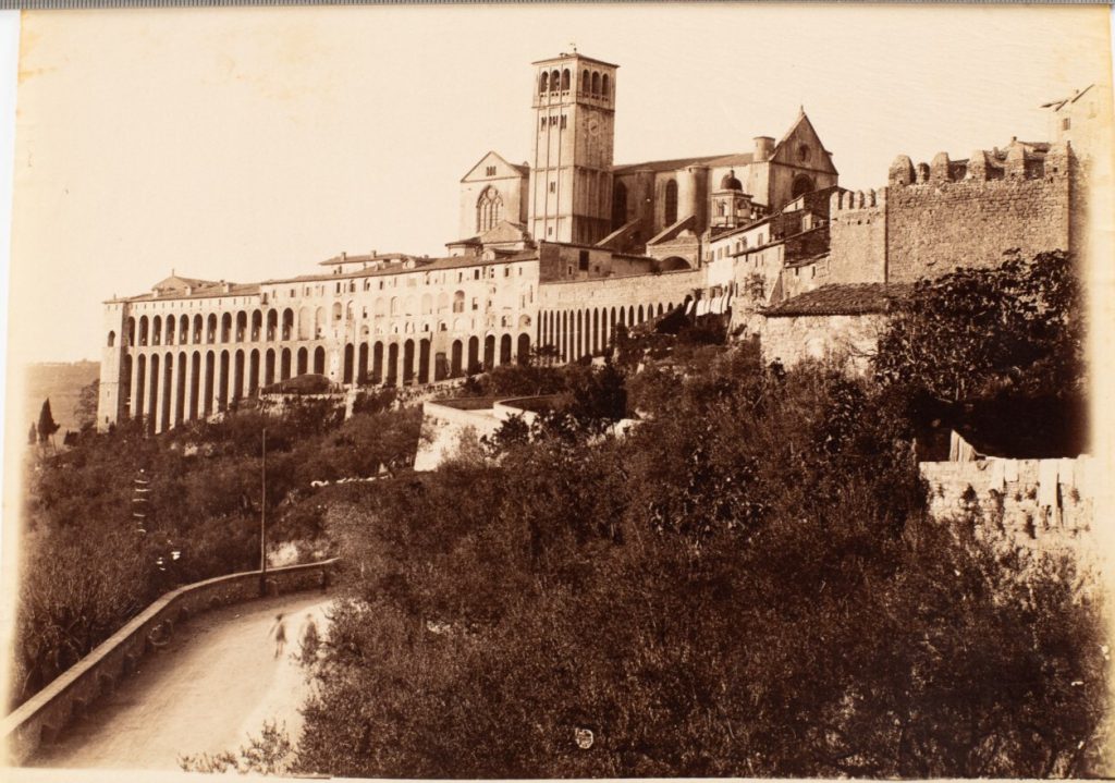 TIRAGE PHOTO ALBUMINE, 1880 ITALIE ASSISE basilica di San Francesco 19X25cm