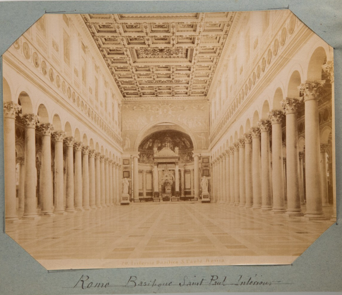 TIRAGE PHOTO ALBUMINE 1880 ITALIE ROME 20X25cm basilique ST Paul