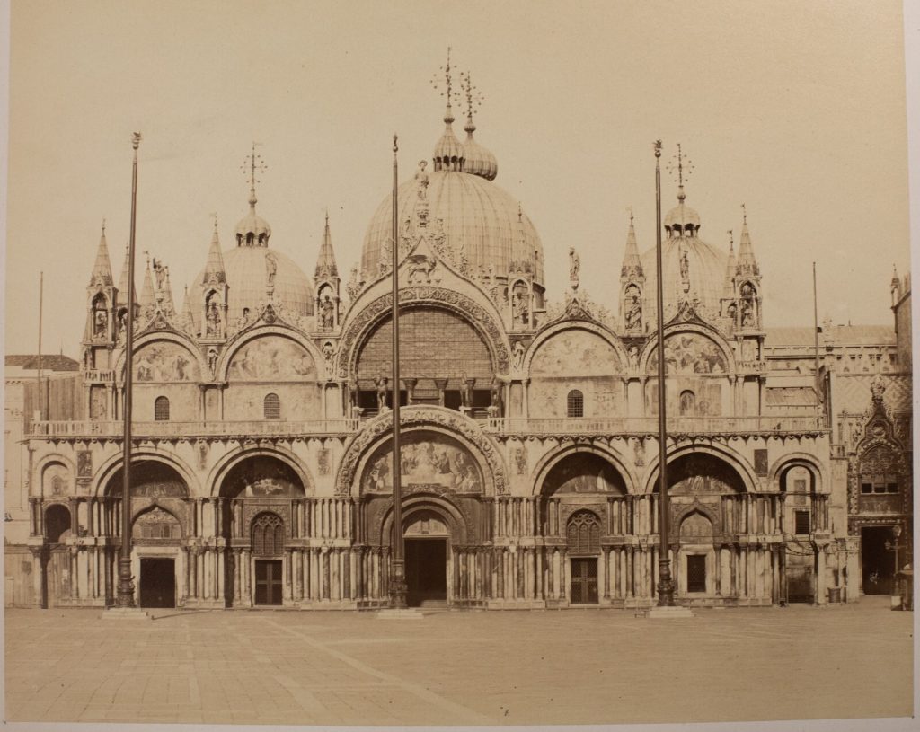 TIRAGE PHOTO ALBUMINE 1880 TAMPON CARLO NAYA	ITALIE VENISE  St Marc 26X33cm