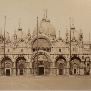 TIRAGE PHOTO ALBUMINE 1880 TAMPON CARLO NAYA	ITALIE VENISE  St Marc 26X33cm