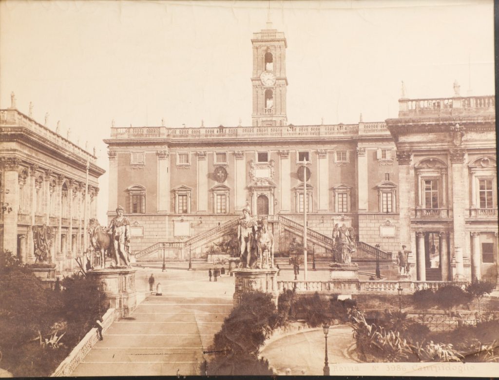 TIRAGE PHOTO-1880 ITALIE Rome Campidogio-Papier Albumine 18x25cm-SEPIA