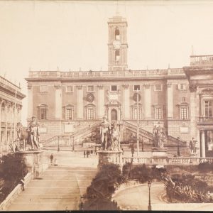 TIRAGE PHOTO-1880 ITALIE Rome Campidogio-Papier Albumine 18x25cm-SEPIA