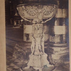 TIRAGE PHOTO-1880  ITALIE Venise Saint Marc?-albumine collé sur carton 25x33cm--