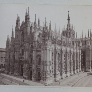 TIRAGE PHOTO	ALBUMINE MILAN 1880	SUR CARTON 19X25cm CATHEDRALE PALAZZO REALE