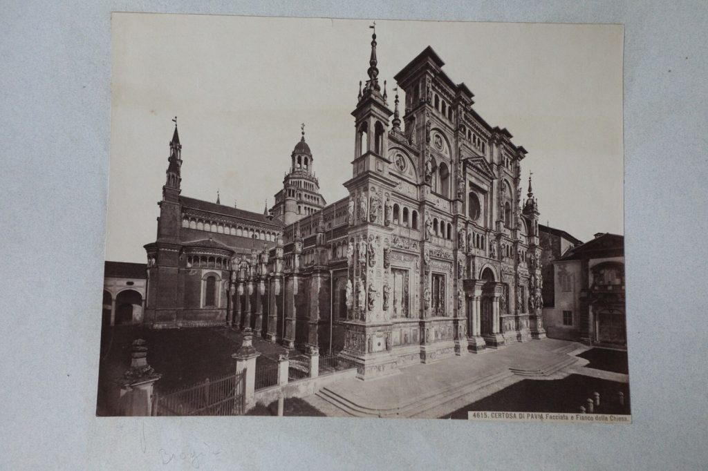 TIRAGE PHOTO	ALBUMINE 1880	CHARTREUSE DE PAVIE ITALIE 20X26cm