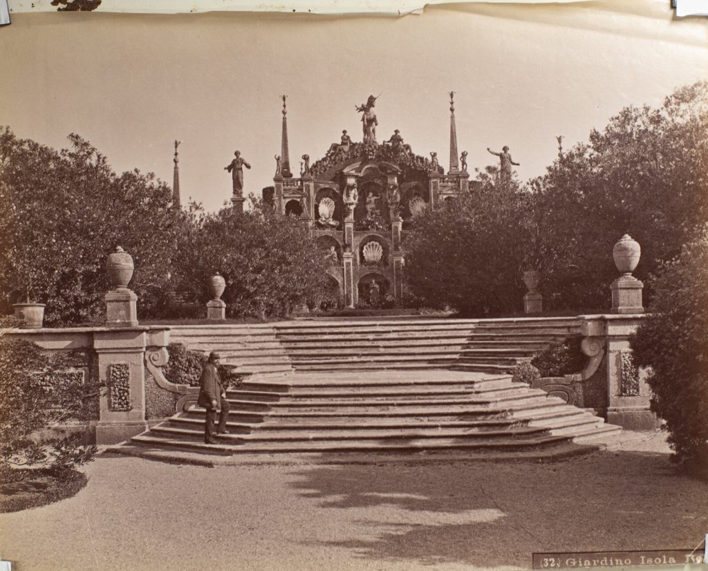 TIRAGE PHOTO ALBUMINE 1880 ITALIE 19X24cm ISOLA BELLA