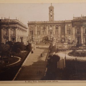 TIRAGE PHOTO-1880 albumine collé sur carton ITALIE Rome recto verso CAMPIDOGLIO