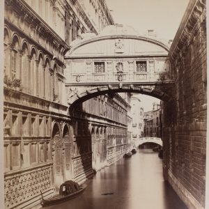 PHOTO ALBUMINE 1880 CARLO NAYA TAMPON ITALIE VENISE PONT DES SOUPIRS 27X35cm