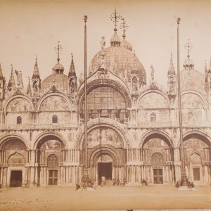 PHOTO-1880 ITALIE VENISE Basilic ST MARC-Papier albumine sur carton 20x26cm