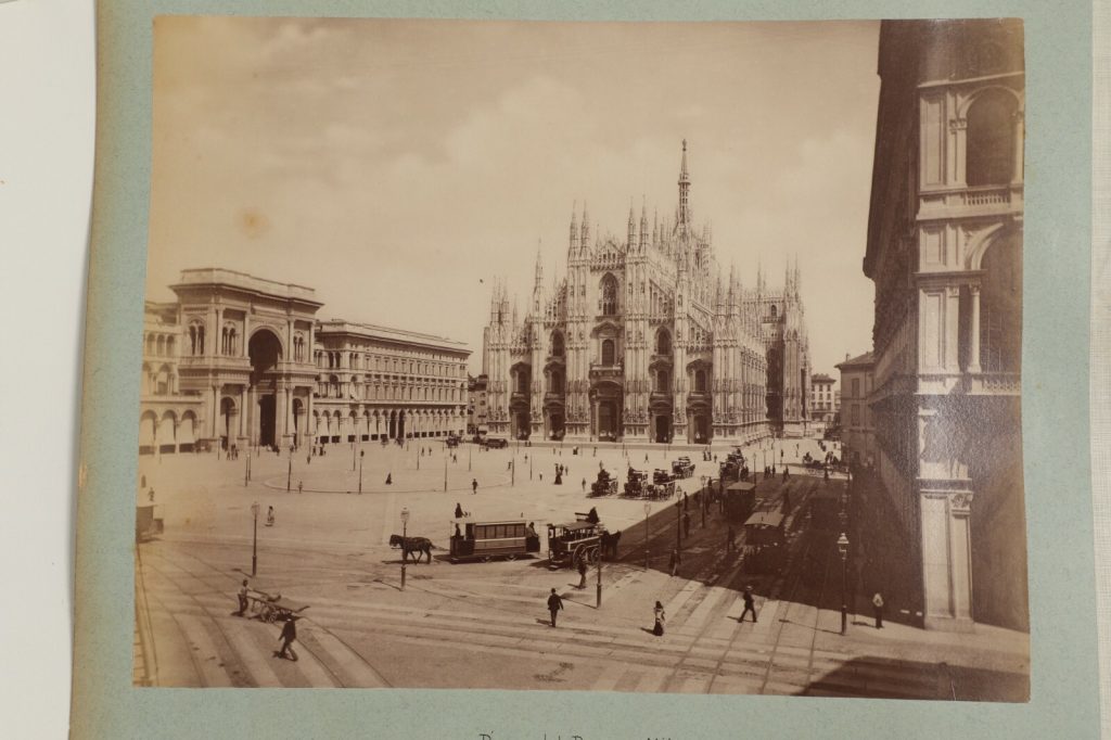 photo albumine CATHEDRALE piazza del Duomo MILAN 20X25cm
