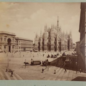 photo albumine  CATHEDRALE piazza del Duomo MILAN 20X25cm