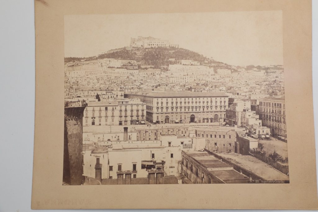 TIRAGE PHOTO-Robert Rive 1880 albumine collé sur carton ITALIE Naples 19X25CM
