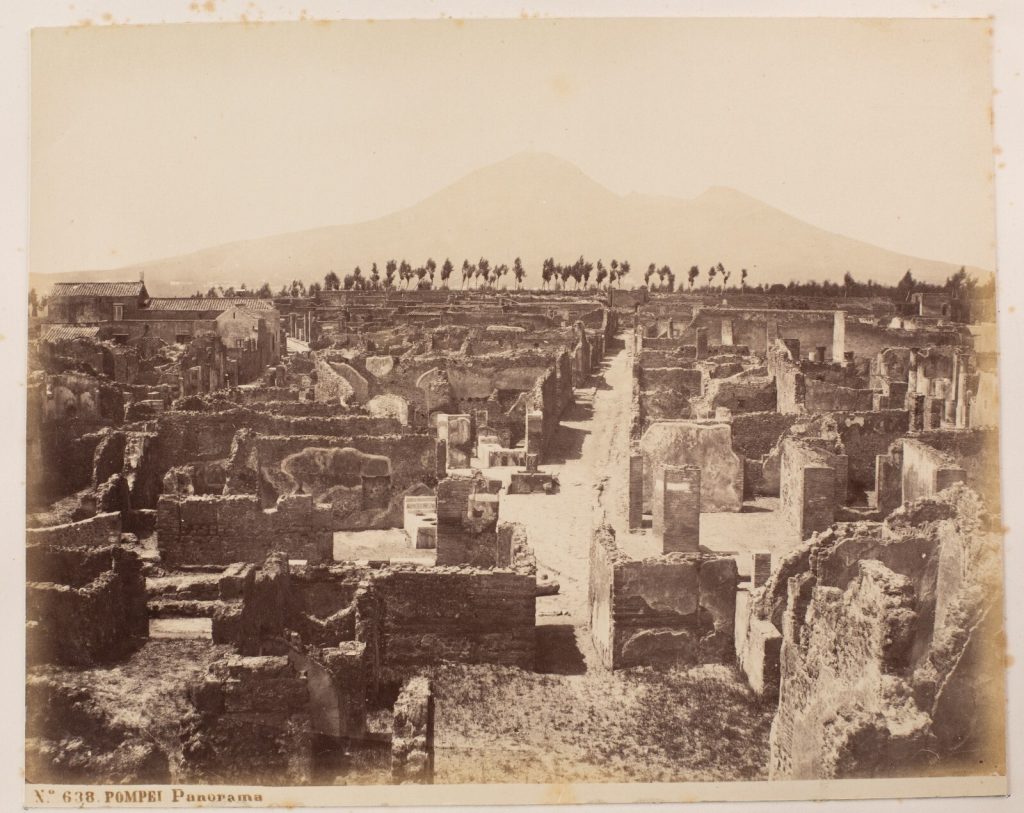 TIRAGE PHOTO ALBUMINE 1880 Italie Pompei PANORAMA 20X25cm