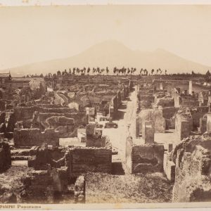 TIRAGE PHOTO ALBUMINE 1880 Italie Pompei PANORAMA 20X25cm