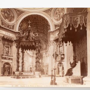 TIRAGE PHOTO ALBUMINE 1880 Italie 20X25cm Rome Vatican Basilique Saint Pierre