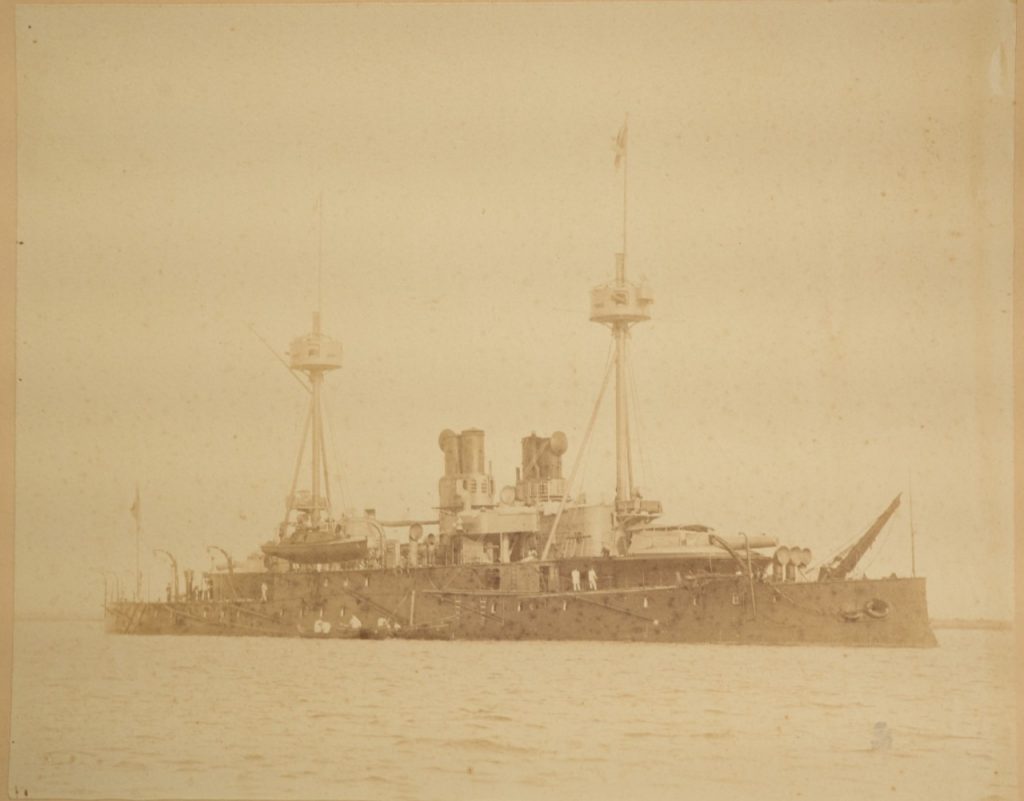 PHOTO Albumine France Bateau le Requin cuirassé marine militaire 22X28CM
