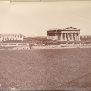 TIRAGE PHOTO-1880 ITALIE Tempio di Nettuno, Papier Albumine 18x25cm-SEPIA