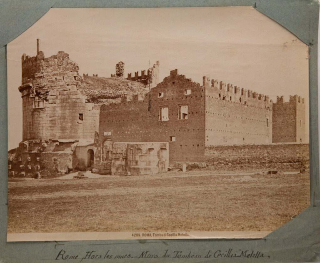 TIRAGE PHOTO	ALBUMINE 1880	ITALIE ROME 20X25cm Tombeau Metella