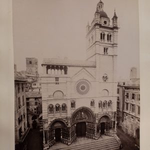 TIRAGE PHOTO ALBUMINE, 1880, Alfred Noack ITALIE GÊNES RECTO VERSO 22X28CM