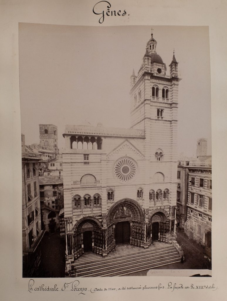 TIRAGE PHOTO ALBUMINE, 1880, Alfred Noack ITALIE GÊNES RECTO VERSO 22X28CM