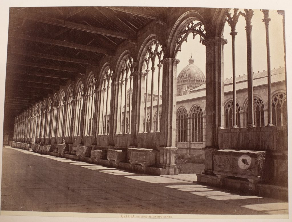 TIRAGE PHOTO ALBUMINE, 1880 ITALIE PISE CAMPO SANTO 19X25cm