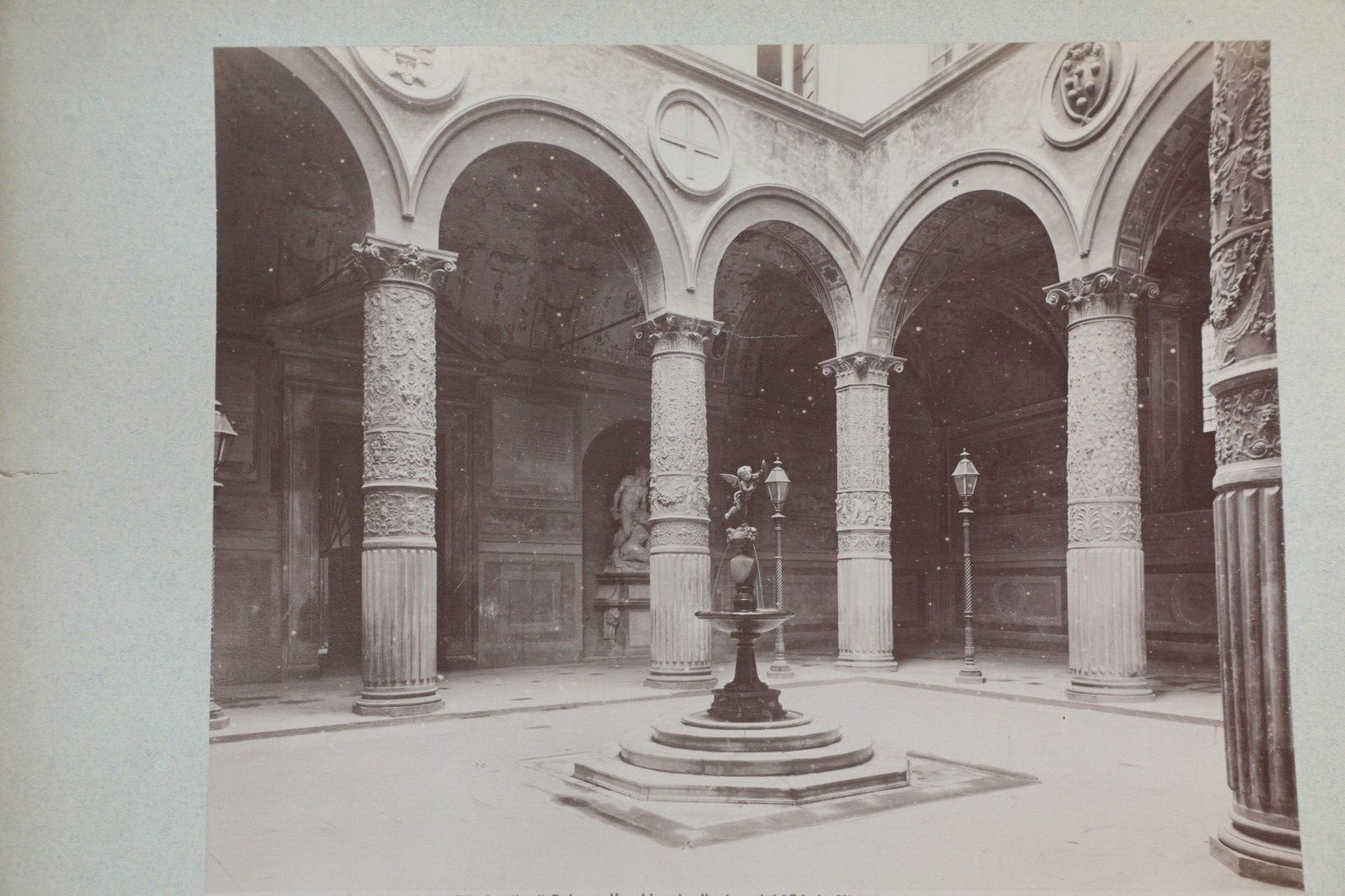 TIRAGE PHOTO albumine 1880 ITALIE Florence Cortile di Palazzo Vecchio 20X25cm