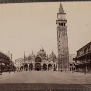 TIRAGE PHOTO ALBUMINE 1880 Italie 20X25cm Venise Place Saint Marc