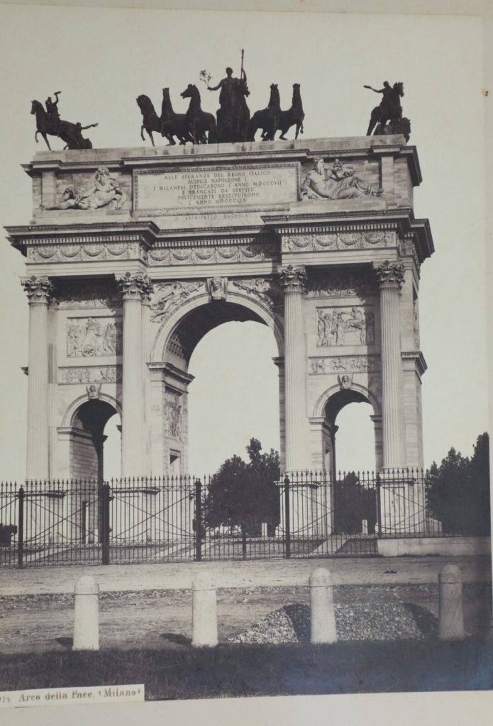Giorgio Sommer 1880 albumine collé sur carton ITALIE Milan Arc de la Paix-Papier