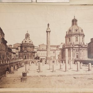 TIRAGE PHOTO-1880 ITALIE Rome Foro di Traiano-Papier Albumine 18x25cm-SEPIA-