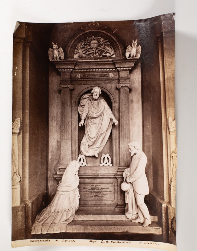 TIRAGE PHOTO ALBUMINE, 1880 ITALIE 22X27cm GENES CAMPOSANTO