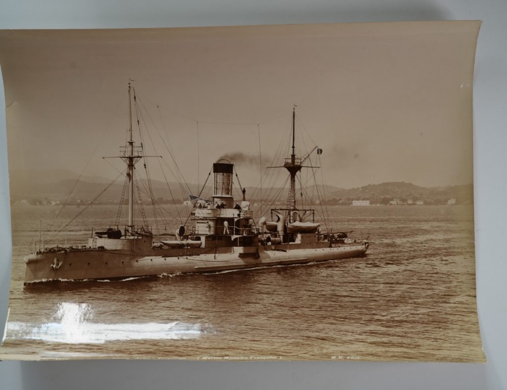 PHOTO citrate France BATEAU MILITAIRE 22X28CM 1900 Torpilleur Aviso