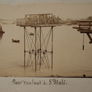 PHOTO Albumine	France	Paysage de Bretagne pont roulant Saint-Malo 	11x16cm	1880