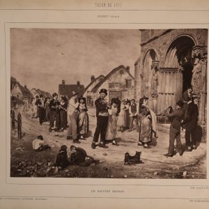Photo Albumine	France	Tableau de Aimé Perret "un Baptême Bressan" 20X25cm 1880