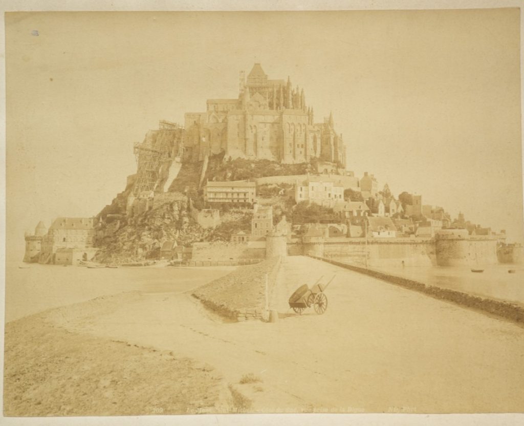 photo Albumine France Mont-Saint Michel Restauration 21X27cm 1880