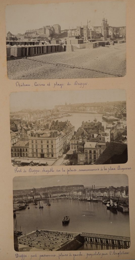 Albumine France Carton 5 photos recto verso Dieppe Normandie CARTON 28X35cm