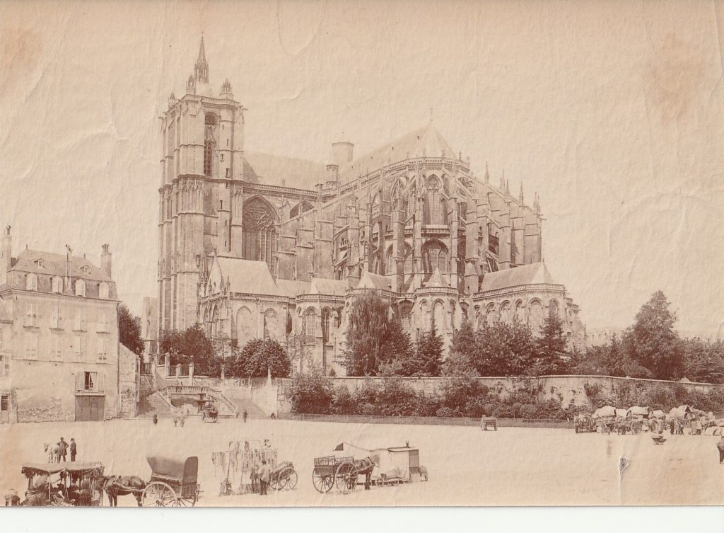 LE MANS CATHEDRALE ALBUMINE 1880 PAYSAGE FRANCE 12X18cm
