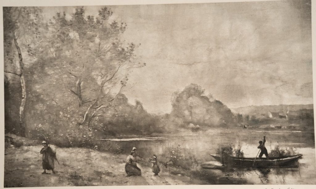 Photo Albumine France PHOTO DE TABLEAUX COROT 18X24cm 1880 le bateau à l'étang