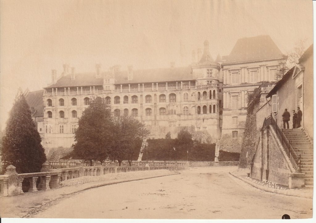 PHOTO ALBUMINE 1880 PEIGNE CHATEAU DE LA LOIRE BLOIS FRANCE 11X17cm