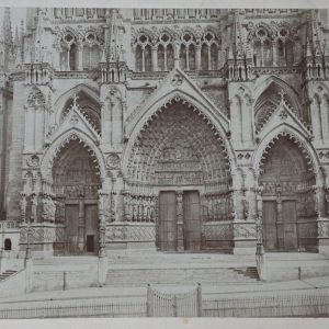 TIRAGE PHOTO	ALBUMINE 1880	AMIENS CATHEDRALE 19X24cm