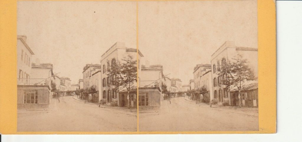 Photo albumine Stéréo 1870 RUE DE BIARRITZ , stéréoscopique 8,5X17,5cm