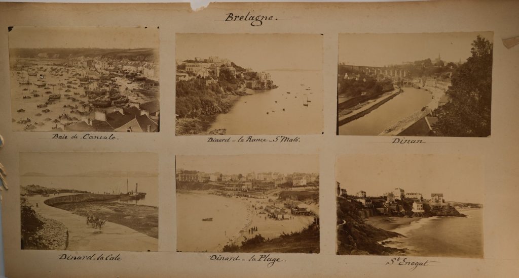 Albumine France 6 photos Bretagne sur CARTON 32X62cm PHOTO 11X16cm 1870