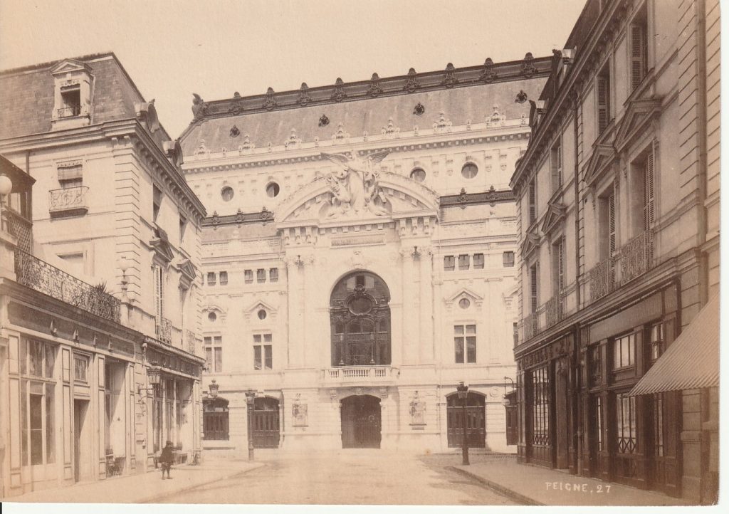 PHOTO ALBUMINE 1880 PEIGNE TOURS THEATRE MUNICIPAL FRANCE 11X17cm
