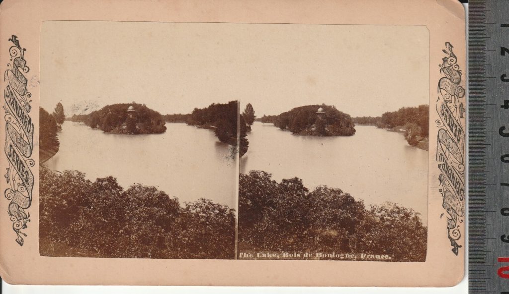 Photo albumine Stéréo FORMAT ATYPIQUE 11X17cm  1870 BOIS DE BOULOGNE